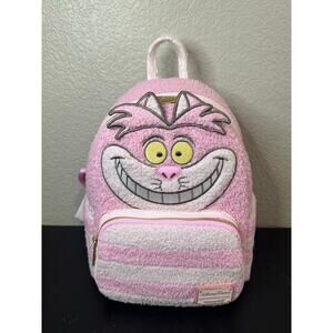 Loungefly Disney Parks Fuzzy Chenille Cheshire Mini Backpack NWT Alice Sherpa